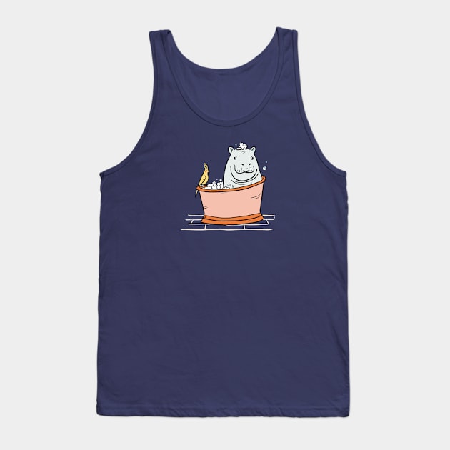 Hippo Bathtime Tank Top by Das Brooklyn